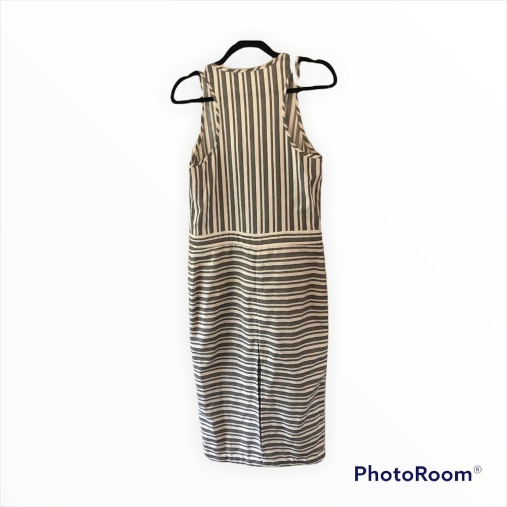 Veronica Beard Ivory Stripe Harbour Racerback Midi Dress Size 4 - Picture 6 of 10